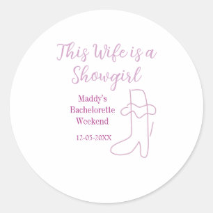 Sticker Rond cette épouse est une showgirl enterrement de vie d