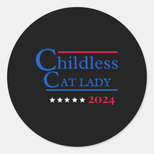 Sticker Rond Cette Femme Sans Enfant Vote Kamala-harris 20