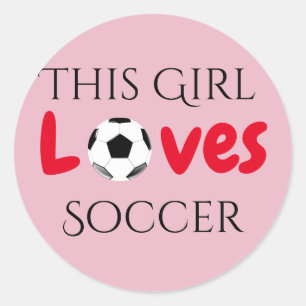 Sticker Rond Cette Fille Aime Le Football - Bal De Football