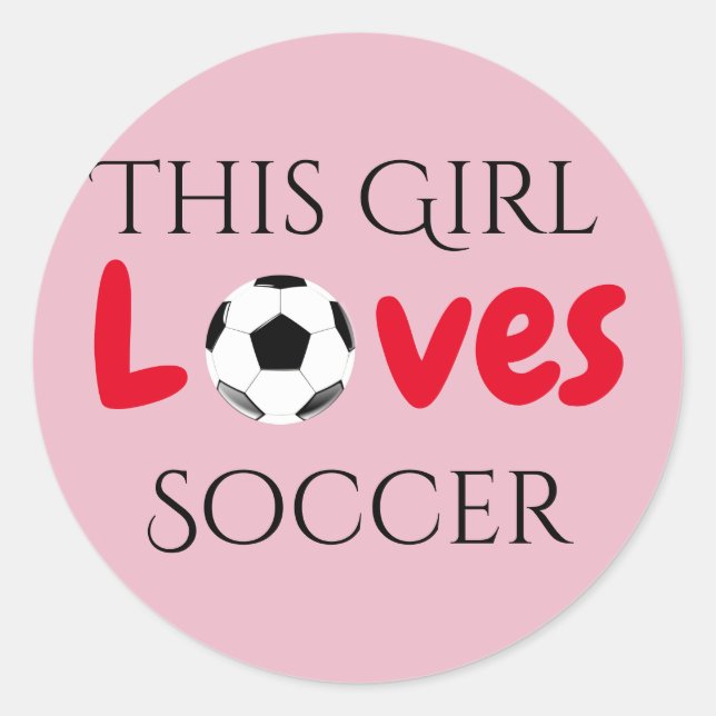 Sticker Rond Cette Fille Aime Le Football - Bal De Football (Devant)