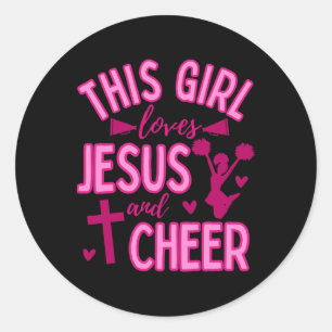 Sticker Rond Cette fille qui aime Jésus et l'esprit chrétien Ch