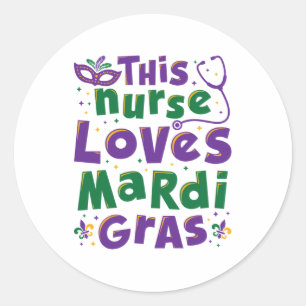 Sticker Rond Cette Infirmière Aime Le Carnaval Des Infirmières 