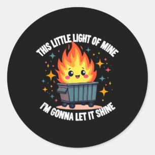Sticker Rond Cette Petite Lumière De La Minière Drôle Mignonne