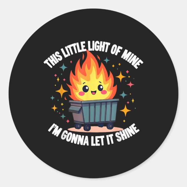 Sticker Rond Cette Petite Lumière De La Minière Drôle Mignonne  (Devant)