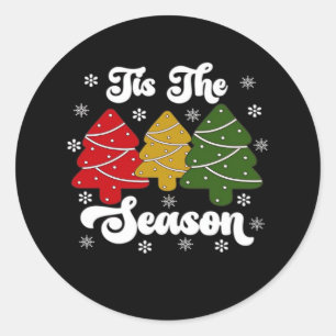 Sticker Rond Cette saison Arbre de Noël Debbie Cool unique