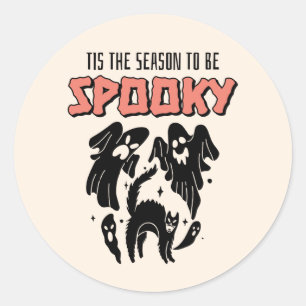 Sticker Rond Cette saison sera Éffrayante Halloween Déplaisant
