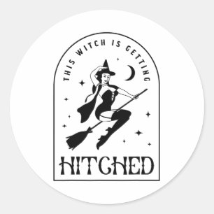 Sticker Rond Cette Sorcière Obtient Bachelo Mariée Gothique Hac