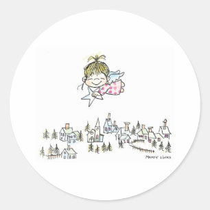 Sticker Rond CH-010 Ange de Noël