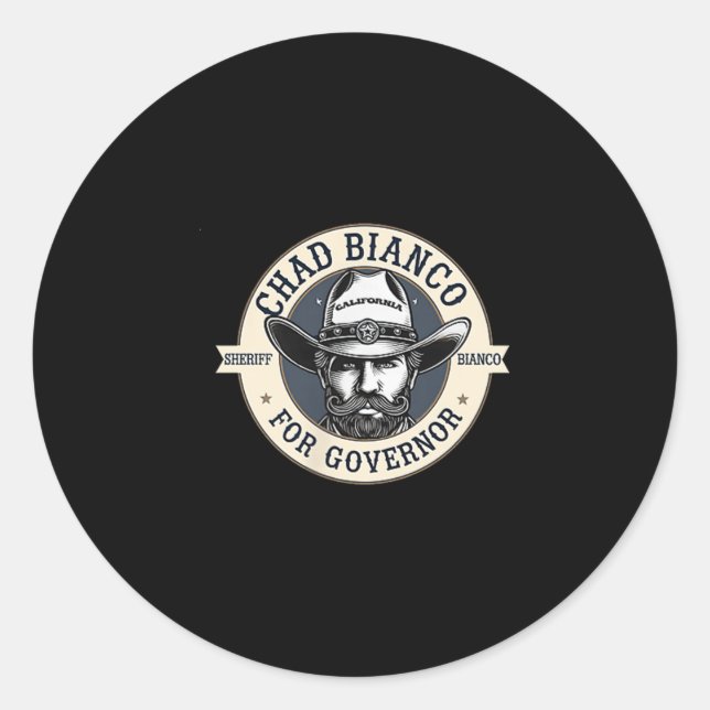 Sticker Rond Chad Bianco Pour Gouverneur 2026 (Devant)