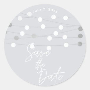 Sticker Rond Chaîne d'argent blanc illumine mariage Enregistrer