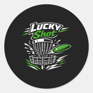 Sticker Rond Chaîne de joueur de disc golf St. Patrick's Day Fr