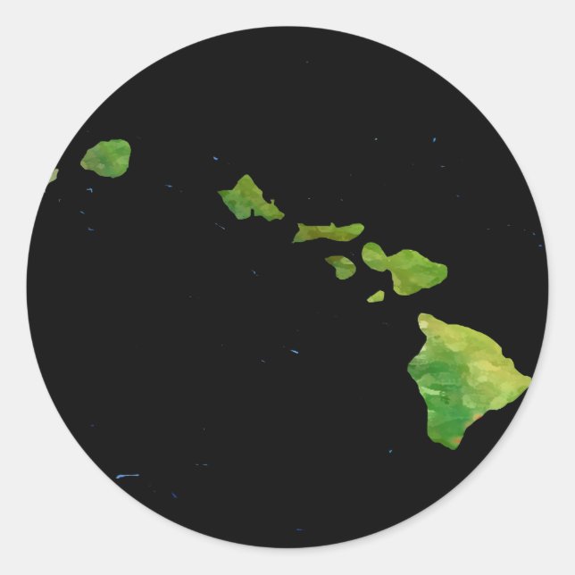 Sticker Rond Chaîne de l'île d'Hawaiian en art Abstrait (Devant)
