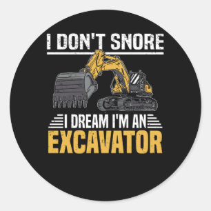 Sticker Rond Chaîne Excavateur Excavateur Apologie Construction
