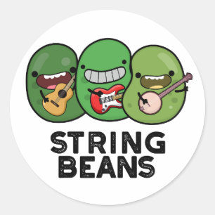 Sticker Rond Chaîne Haricots Funny Vegetable Pun