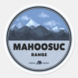 Sticker Rond Chaîne Mahoosuc camping dans le New Hampshire et l