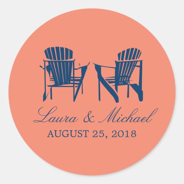 Sticker Rond Chaises Adirondack | MARIAGE (Devant)