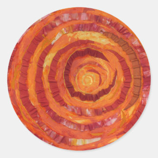 Sticker Rond Chakra 2e sacral - Tissu-peinture orange #2