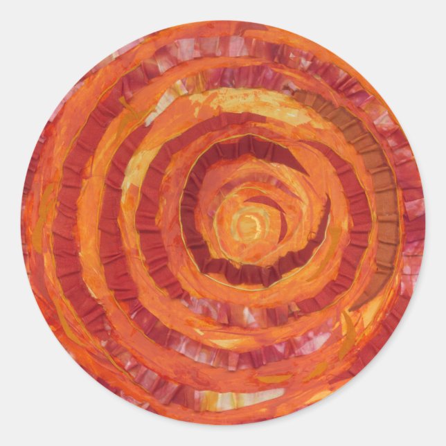 Sticker Rond Chakra 2e sacral - Tissu-peinture orange #2 (Devant)