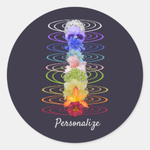 Sticker Rond Chakra Couleur Fleurs Zen Spirituel