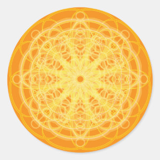 Sticker Rond Chakra Mandala Géométrie Sacrée Bright Orange