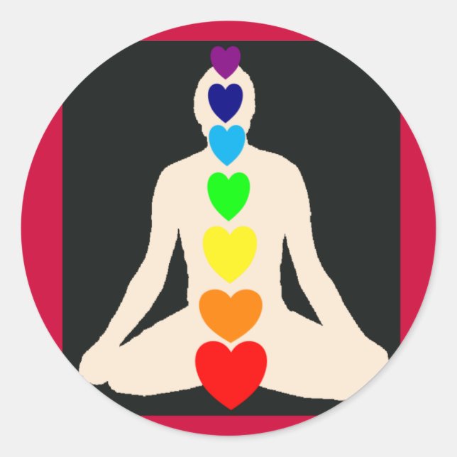 Sticker Rond Chakra Yoga Lotus Cadeaux de poste (Devant)