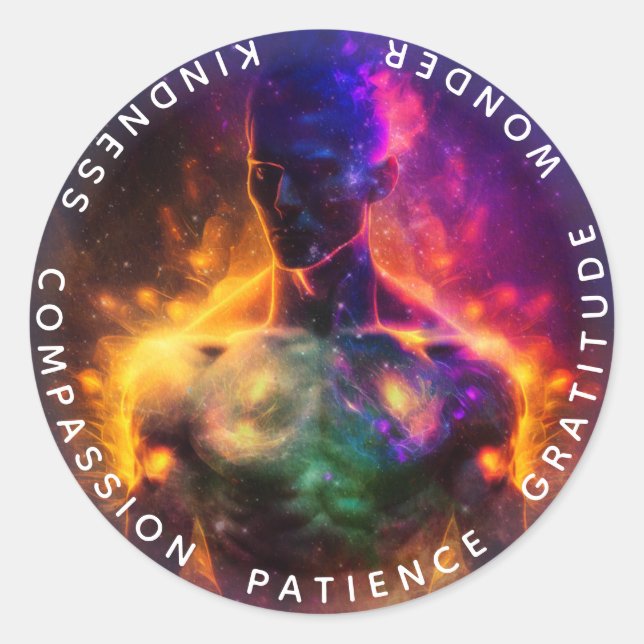 Sticker Rond Chakras | Auras humains | Energy Healer (Devant)