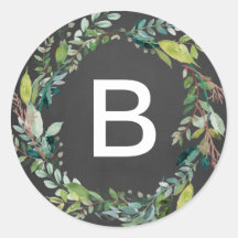 Chalet Foliage Wreath Monogramme Enveloppe Phoques
