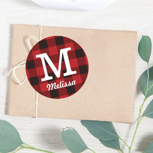 Sticker Rond Chalet primitif Bison rouge Boeuf plat