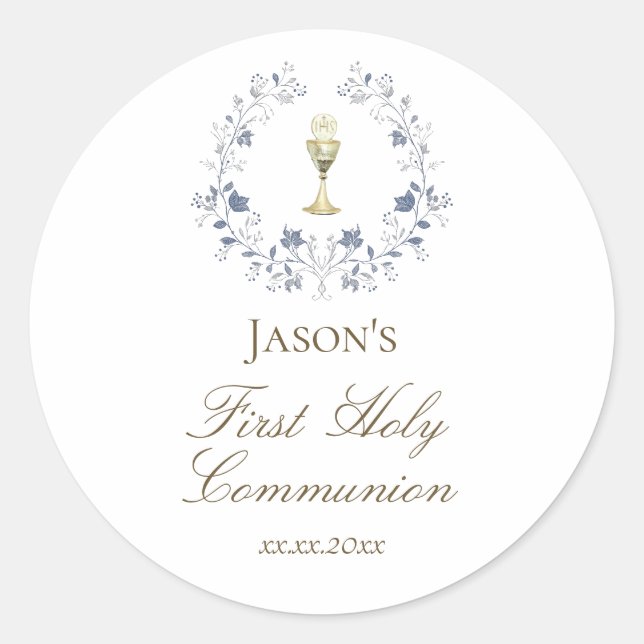 Sticker Rond Chalice de première communion (Devant)