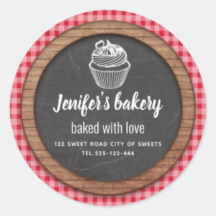 Sticker Rond Chalkboard cupcakes et friandises maison Classic R
