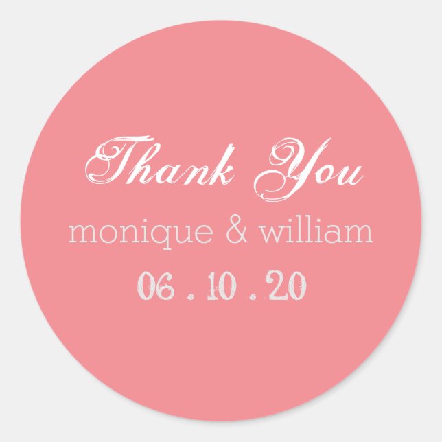 Sticker Rond Chalkboard Flourdissant rose Rustique Merci Mariag (Devant)