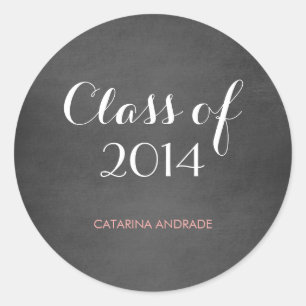 Sticker Rond Chalkboard Graduation Seals Modernisation Calligra