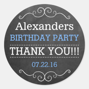 Sticker Rond Chalkboard Look - fête d'anniversaire