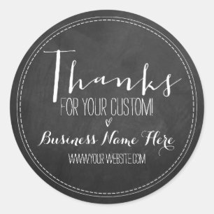 Sticker Rond Chalkboard "Merci Pour Votre Personnalisation !" B