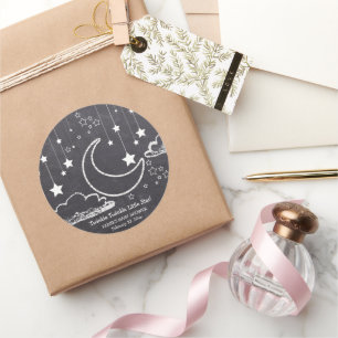 Sticker Rond Chalkboard Twinkle Twinkle Little Star Baby shower