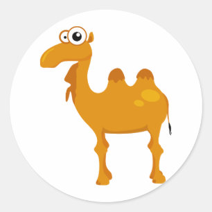 Sticker Rond Chameau mignon
