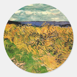 Sticker Rond Champ de blé aux bleuets de Vincent van Gogh