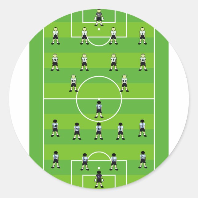 Sticker Rond Champ de football (Devant)