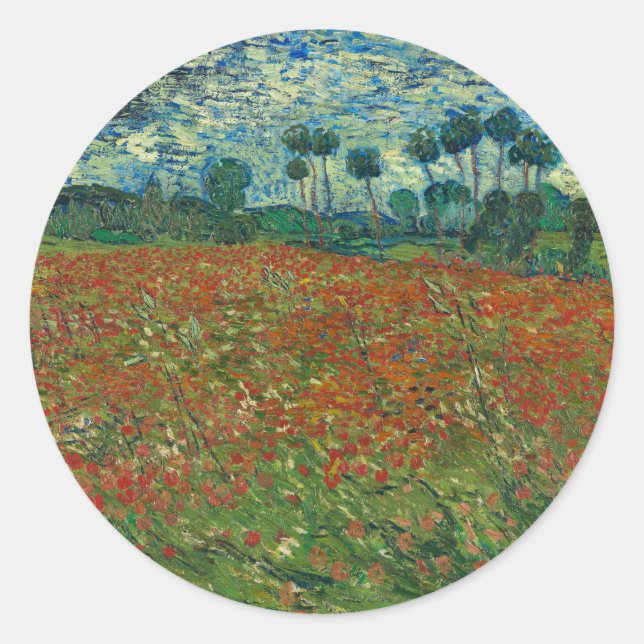 Sticker Rond Champ de pavot - Vincent van Gogh (Devant)