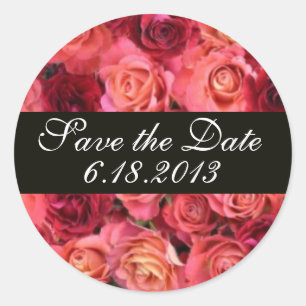 Sticker Rond CHAMP rose, Enregistrer la date
