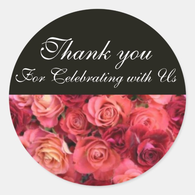 Sticker Rond CHAMP rose, Merci (Devant)
