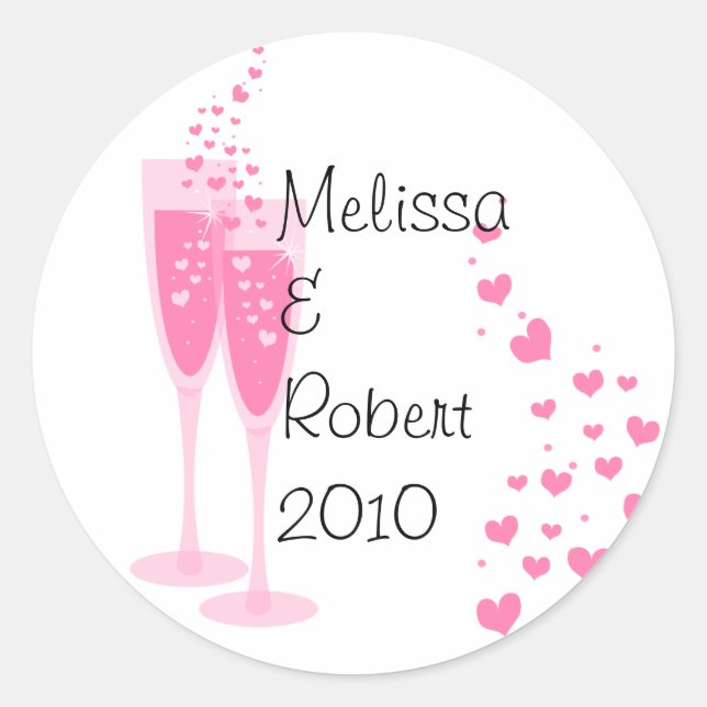 Sticker Rond Champagne rose ! (Devant)