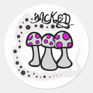 Sticker Rond Champignon malin