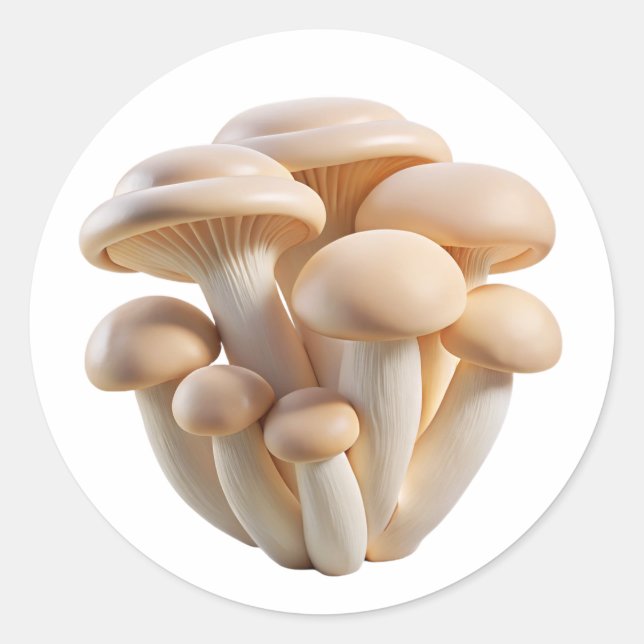 Sticker Rond Champignons de Paris Bébé Plastique 3D – Rond Bril (Devant)