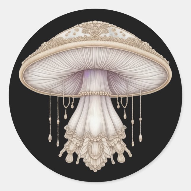 Sticker Rond Champignons lacés (Devant)