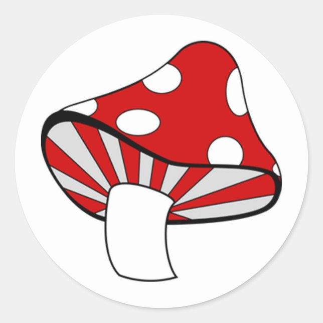 Sticker Rond Champignons magiques (Devant)