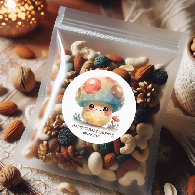 Sticker Rond Champignons Whimsical (Get ready to put the fun back in to fungi with this delicious mushroom party theme. )