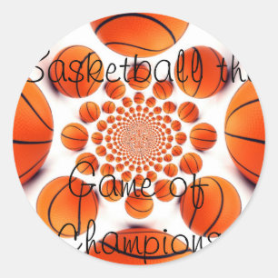 Sticker Rond Champion Court Vision : Basketball Jeu des Champs