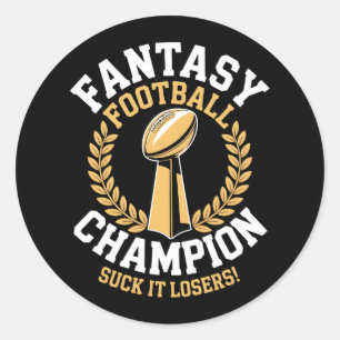 Sticker Rond Champion de football fantastique