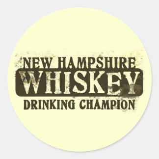Sticker Rond Champion de la boisson Whiskey du New Hampshire